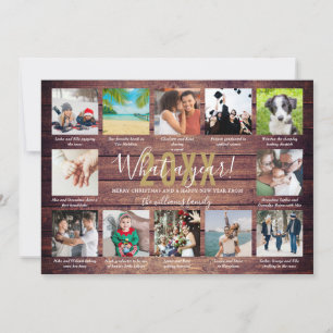 Cartes Pour Fêtes Annuelles 12 légendes de collage de photos Quelle année Bois