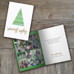 Cartes Pour Fêtes Annuelles 12 Photo - Chaleurest Wishes Christmas Tree Orname<br><div class="desc">CONCEPTION AVANT : Un arbre de Noël moderne et minimal avec un arrière - plan Aquarelle et des ornements. Le salut - les voeux les plus chauds - peut être changé. La couleur arrière - plan est blanche. — DESIGN INTÉRIEUR : Utilisez 12 photos carrés avec le sujet centré. Le...</div>