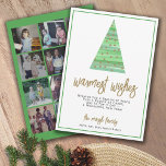 Cartes Pour Fêtes Annuelles 12 Photo - Chaleurest Wishes Christmas Tree Orname<br><div class="desc">CONCEPTION AVANT : Un arbre de Noël moderne et minimal avec un arrière - plan Aquarelle et des ornements. Le salut - les voeux les plus chauds - peut être changé. Une zone de message est également incluse avec une zone pour ajouter une signature de famille et des noms individuels....</div>
