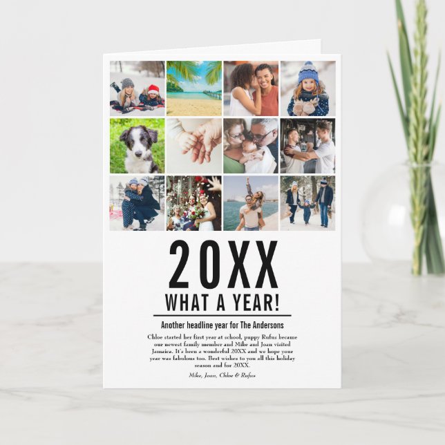 Cartes Pour Fêtes Annuelles 12 Photo Famille Actualités Bilan de l'année Quell (Devant)