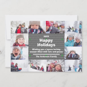 Cartes Pour Fêtes Annuelles 12 Photo Happy Holidays Collage - Christmas Card