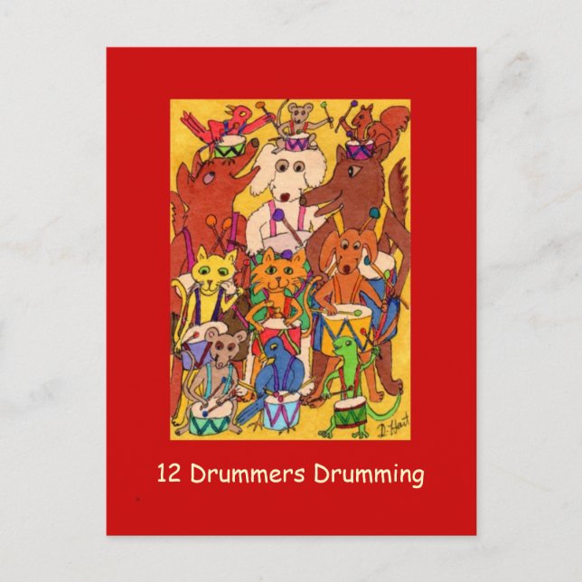 Cartes Pour Fêtes Annuelles 12 tambours à tambour (Devant)