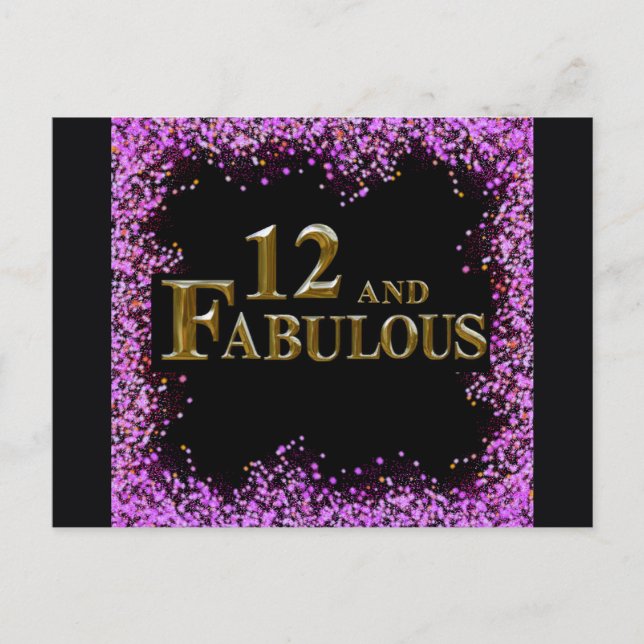 Cartes Pour Fêtes Annuelles 12e anniversaire  (Devant)