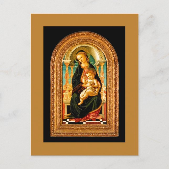 Cartes Pour Fêtes Annuelles 1470 Botticelli Madonna et l'enfant incarné (Devant)