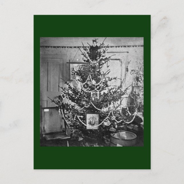 Cartes Pour Fêtes Annuelles 1800s victoriens d'arbre de Noël de Stereoview (Devant)