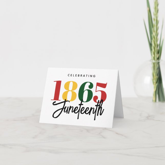 Cartes Pour Fêtes Annuelles 1865 Liberté Célébration de l'histoire noire (Devant)