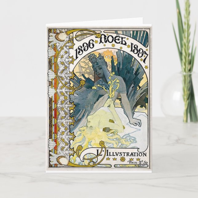 Cartes Pour Fêtes Annuelles 1896 NOEL Alphonse 1897 Maria Mucha (Devant)