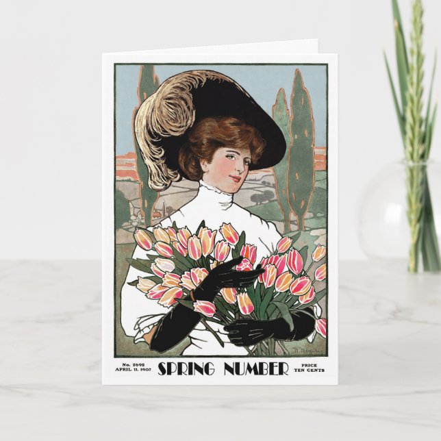 CARTES POUR FÊTES ANNUELLES 1908! NUMÉRO DE PRINTEMPS" COVERART GREETING (Devant)