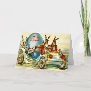 Cartes Pour Fêtes Annuelles 1910 Salutation des lapins de Pâques !