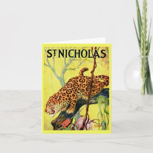 Cartes Pour Fêtes Annuelles 1929 Revue Saint-Nicolas couverture léopard (Devant)