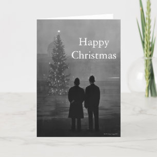 Cartes Pour Fêtes Annuelles 1948 : Arbre de Noël de respect de deux policiers