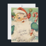 Cartes Pour Fêtes Annuelles 1950 Rétro Vintage Noël Père Noël Avec Sucre de ca<br><div class="desc">1950 Retro Vintage Christmas Père Noël Avec Sucre de canne Carte de vacances.</div>
