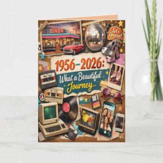 Cartes Pour Fêtes Annuelles 1956-2026 Retro 70th Birthday Greeting Card