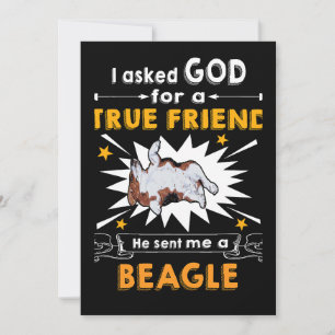 Cartes Pour Fêtes Annuelles 1 A demandé à Dieu - Vrai Ami - Un Beagle