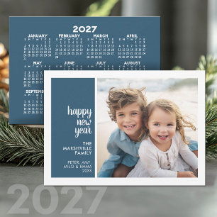 Cartes Pour Fêtes Annuelles 1 Photo Calendrier minimal Nouvel An - 2027