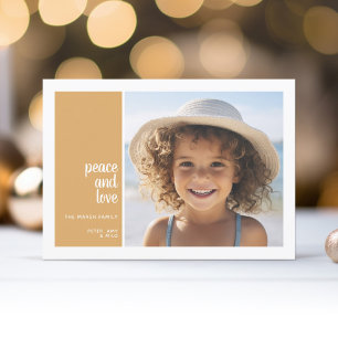 Cartes Pour Fêtes Annuelles 1 Photo Simple Minimal Noël paix amour