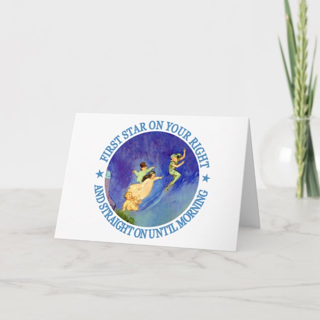 CARTES POUR FÊTES ANNUELLES 1ER ÉTOILE À DROITE, DIRECTEMENT JUSQU'AU MATIN (Devant)