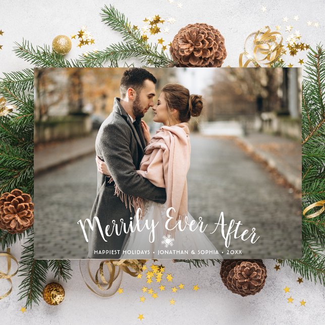 Cartes Pour Fêtes Annuelles 1er Noël Fêtes Nouveau Mer Couple Photo (Créateur téléchargé)