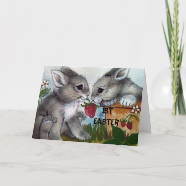 Cartes Pour Fêtes Annuelles "1er PÂQUES" BUNNy VOUS SOUHAITE ! (Devant)