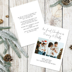 Cartes Pour Fêtes Annuelles 1ère Noël Maman Papa 2 Photos Annonce de naissance