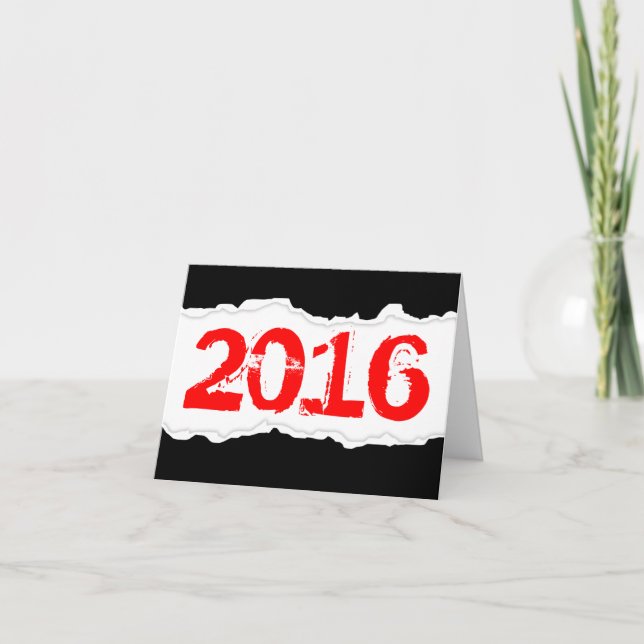 Cartes Pour Fêtes Annuelles 2016 (papier déchiré) (Devant)