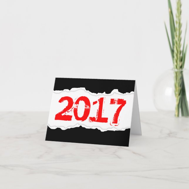 Cartes Pour Fêtes Annuelles 2017 (papier déchiré) (Devant)
