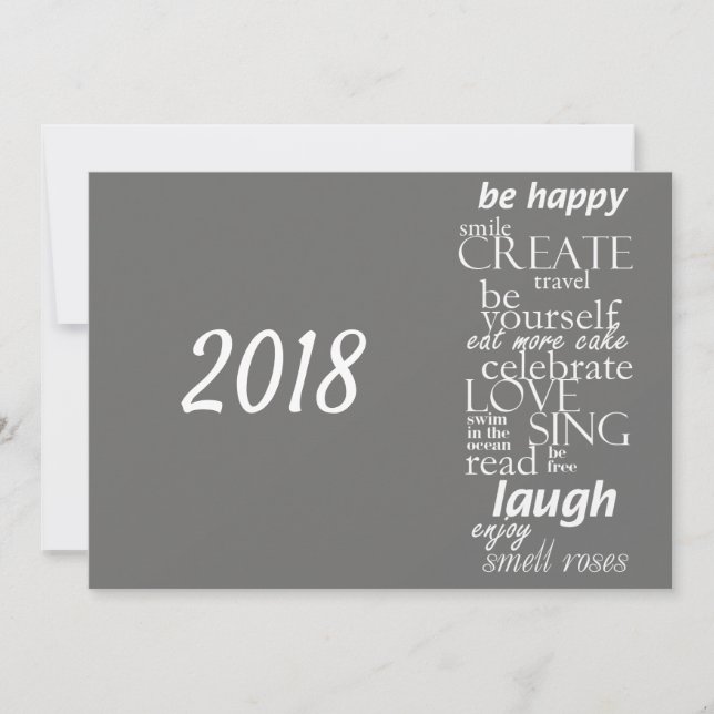 Cartes Pour Fêtes Annuelles 2018 Nouvel an inspiration motivationnelle (Devant)