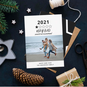 Cartes Pour Fêtes Annuelles 2021 bad year in review 5 star photo funny