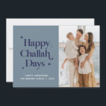 Cartes Pour Fêtes Annuelles 2021 Blue Happy Challah Days Hanoukka Photo person<br><div class="desc">© Gorjo Designs. Fait pour vous via la plateforme Zazzle. // Besoin d'aide pour customiser votre design ? Vous avez d'autres idées ? N'hésitez pas à me contacter (Zoe) directement via le bouton de contact ci-dessous.</div>