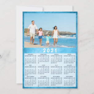 Cartes Pour Fêtes Annuelles 2021 Calendrier complet de l'année Photo de famill