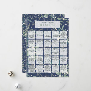 Cartes Pour Fêtes Annuelles 2021 Pandemic BINGO Funny Mistletoe Marine Noël