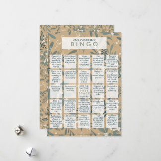 Cartes Pour Fêtes Annuelles 2021 Pandemic BINGO Funny Mistletoe Or Noël