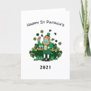 Cartes Pour Fêtes Annuelles 2021 quarantaine drôle st Patrick's day