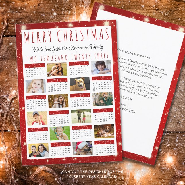 Cartes Pour Fêtes Annuelles 2022 Année en révision 2023 Calendrier 12 Photos (Créateur téléchargé)