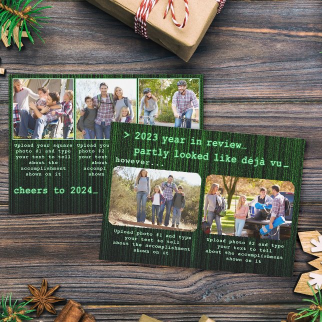 Cartes Pour Fêtes Annuelles 2022 Année en révision de la famille Photo Cheers  (Créateur téléchargé)