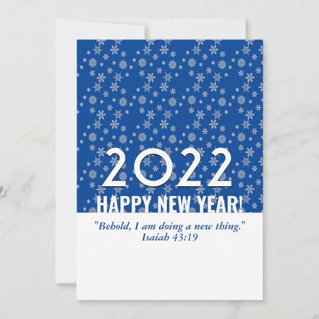 Cartes Pour Fêtes Annuelles 2022 Blue Snowflakes Christian NEW YEAR (Devant)