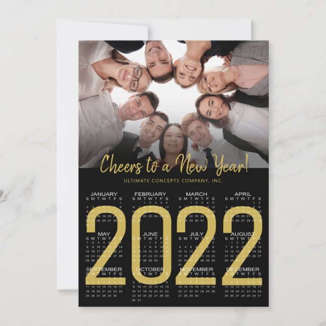 Cartes Pour Fêtes Annuelles 2022 Calendrier DES CHEERS photos d'entreprise à u (Devant)