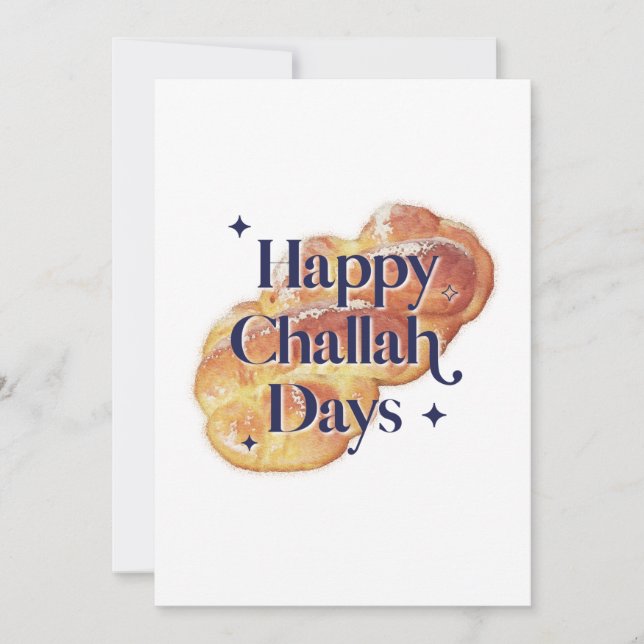 Cartes Pour Fêtes Annuelles 2022 Challah jours heureux et amusants Hanukkah aq (Devant)