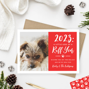 Cartes Pour Fêtes Annuelles 2022 Ruff Year Red Funny Chien photo