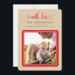 Cartes Pour Fêtes Annuelles 2023 FAMILLE PHOTO mignon cadre élégant de pétoncl<br><div class="desc">par kat massard >>> WWW.SIMPLYSWEETPAPERIE.COM <<< Un design de carte mignonne avec "avec amour" en haut puis vos noms et messages, et couleur simple sur le dos, vous donnant l'occasion d'écrire un message personnel. Avec une photo en forme de carré encadrée de pétoncle sur le devant pour votre photo préférée!...</div>