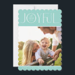 Cartes Pour Fêtes Annuelles 2023 FAMILY PHOTO moderne élégante menthe douce JO<br><div class="desc">par kat massard >>> WWW.SIMPLYSWEETPAPERIE.COM <<< Un design de carte élégant avec la citation "JOYFUL" avec un style de script élégant combiné à la typographie serif, et couleur simple sur le côté arrière, vous donnant l'occasion d'écrire à la main un message personnel. Avec une photo en forme de carré à...</div>