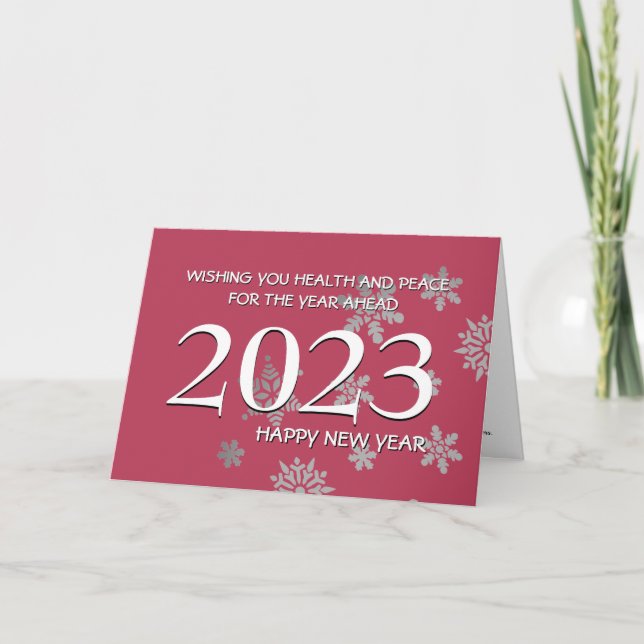Cartes Pour Fêtes Annuelles 2023 Joyeux Nouvel An N'IMPORTE QUELLE ANNÉE Branc (Devant)