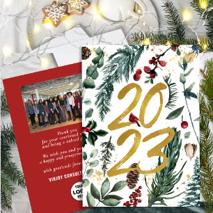 Cartes Pour Fêtes Annuelles 2023 Photo de l'entreprise Festive Pine Bough