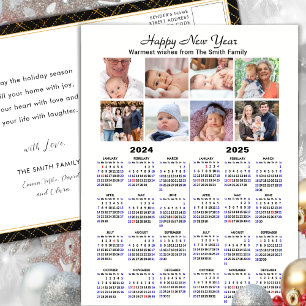 Cartes Pour Fêtes Annuelles 2024 2025 Calendrier Photo Collage minimaliste noi