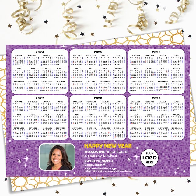 Cartes Pour Fêtes Annuelles 2024 - 2029 Calendrier Business Logo Moderne Nouve (Créateur téléchargé)