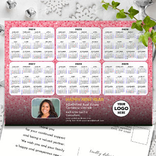 Cartes Pour Fêtes Annuelles 2024 - 2029 Calendrier Parties scintillant rose mo