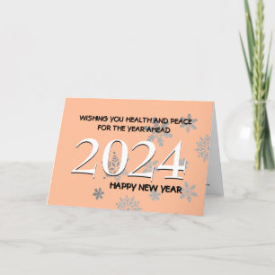 Cartes Pour Fêtes Annuelles 2024 Bonne Année TOUTE ANNÉE Tendances Pêche