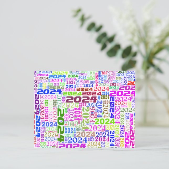 Cartes Pour Fêtes Annuelles 2024 Salutations Nouvel An (Debout devant)