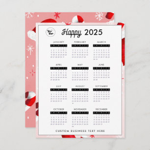 Cartes Pour Fêtes Annuelles 2025 Business Logo Calendrier Entreprise Festive R