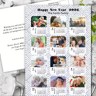 Cartes Pour Fêtes Annuelles 2025 Calendrier Famille Moderne Photo Collage Arge